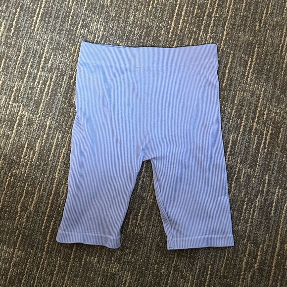 zara powder blue ribbed biker shorts - Picture 1 of 2